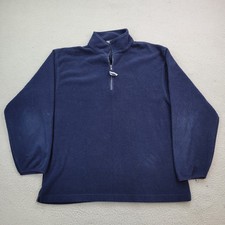 Nautica Competition 1/4 Zip Sweatshirt Mens Large VTG Blue Fleece USA Pullover