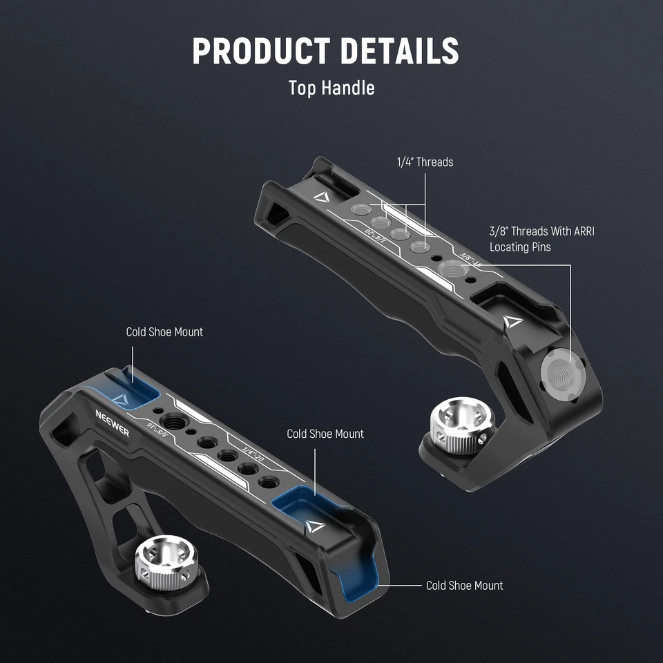 NEEWER CA016TD Camera Cage - Arca Base, Dual Grips, ARRI Pins - Image 3 of 4