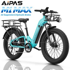 26" Fat Tire 1800W 48V 17.5Ah Air Suspension Hydraulic Brakes Ebike 36MPH Fast
