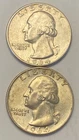 (2) 1964 d washington quarters silver (see photos)