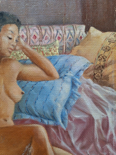 Peinture Ancienne Scène De Genre Femme Tableau Signé - Photo 9 sur 11