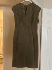 Calvin Klein Olive Green Sleeveless Sheath Dress Size 4 Work Cocktail Career