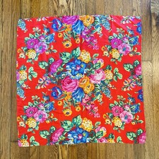 Accessory Institute Square Scarf Pink Floral Made In Japan Bright Colors