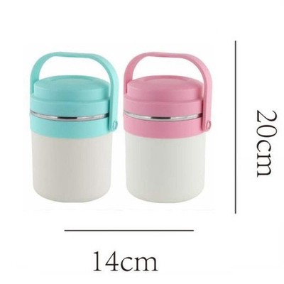 Tyenaza Contenitore per il pranzo, 2 Strati da 1400ml Lunch Box Termico, Contenitore per Alimenti Bento Box Portapranzo Termico Portatile in Acciaio Inox
