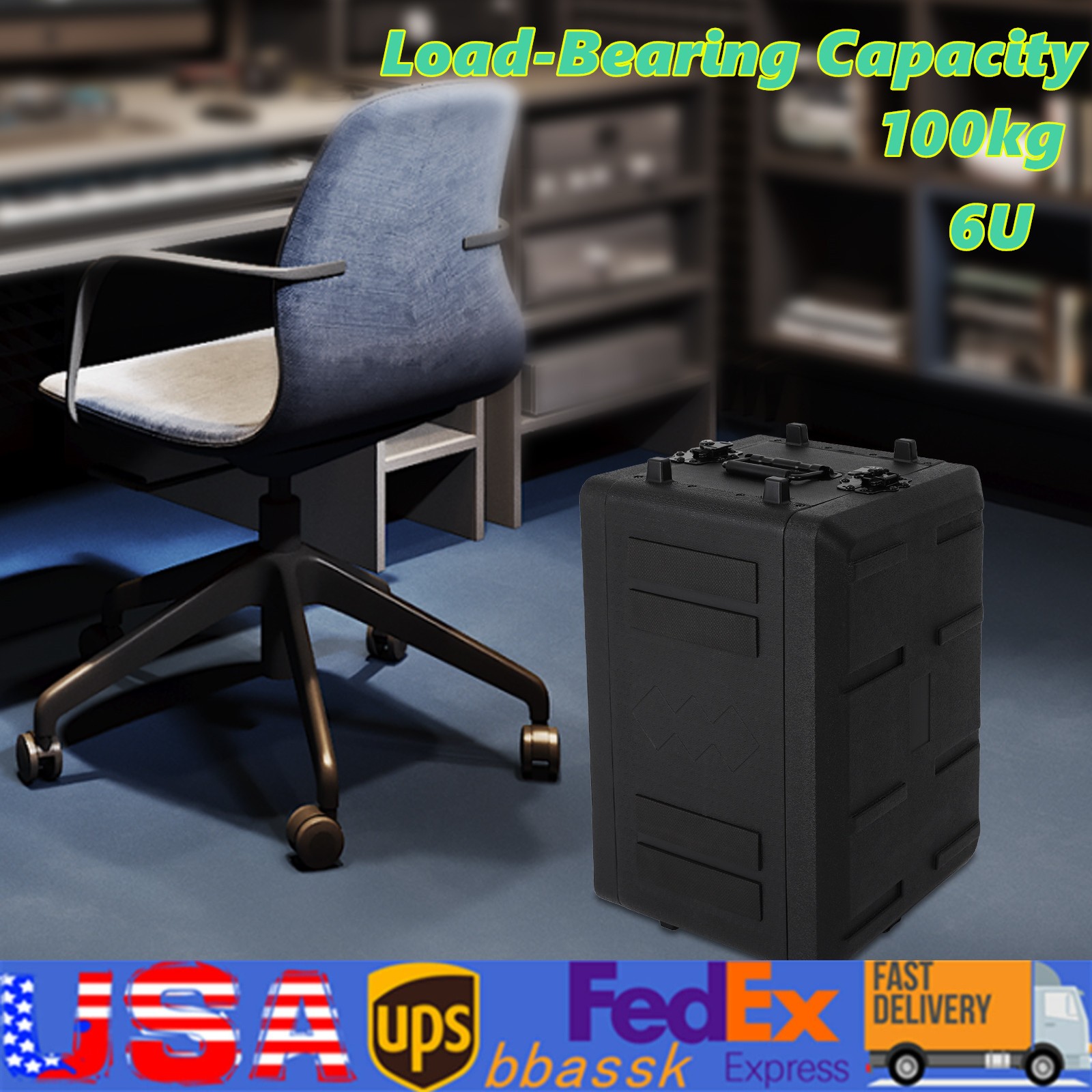 Rack Case 6U Rack Case Dust-Proof 6U Rack Case w/ Microphone Storage Compartment