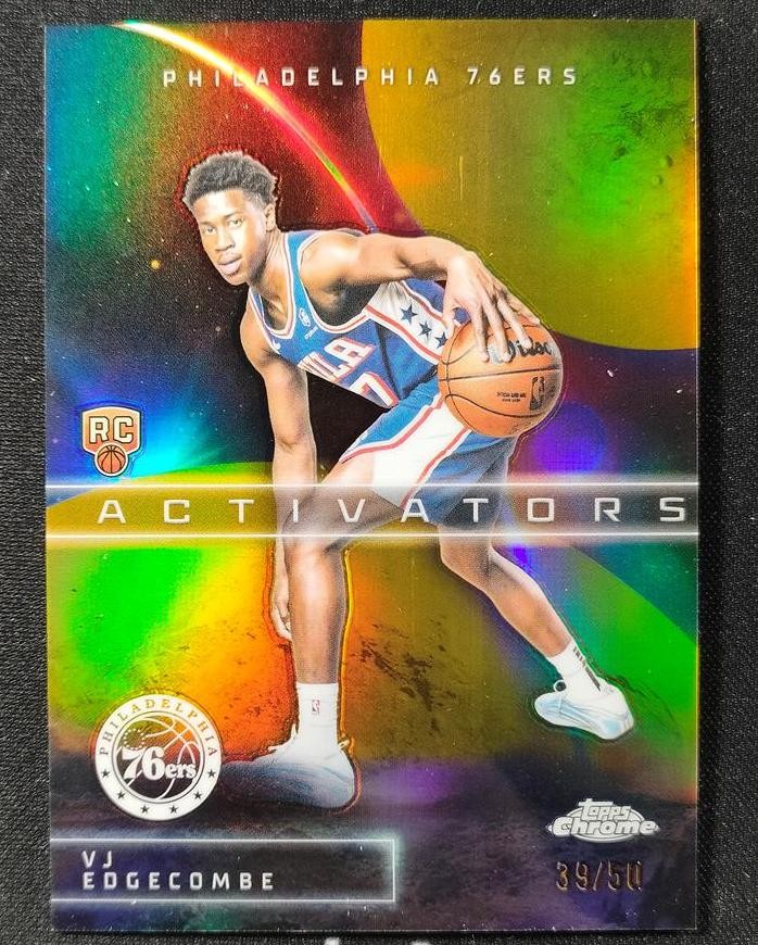 2025-26 Topps Chrome VJ Edgecombe #13 RC Rookie Activators Gold Refractor /50