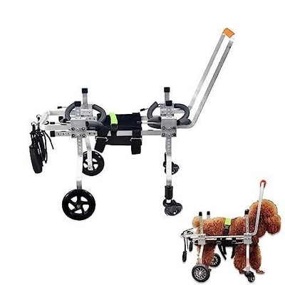 Adjustable Dog Wheelchair 4 Wheel Pet Mobility Cart Small Medium M