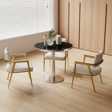 Round Modern Dinning Table 31.5 inches Bistro Table Tulip Table with Faux Marb