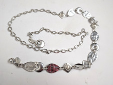 Collar Chico's tono plata martillado eslabón mixto llamativo