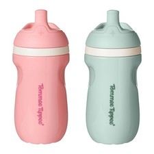 Tommee Tippee Insulated 9oz Sporty Spout Toddler Water Bottle, No Spill Sippy Cu