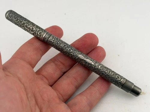 Very Rare Vintage Onoto Sterling Silver Stunning Scroll Pattern Fountain Pen - product listing photo