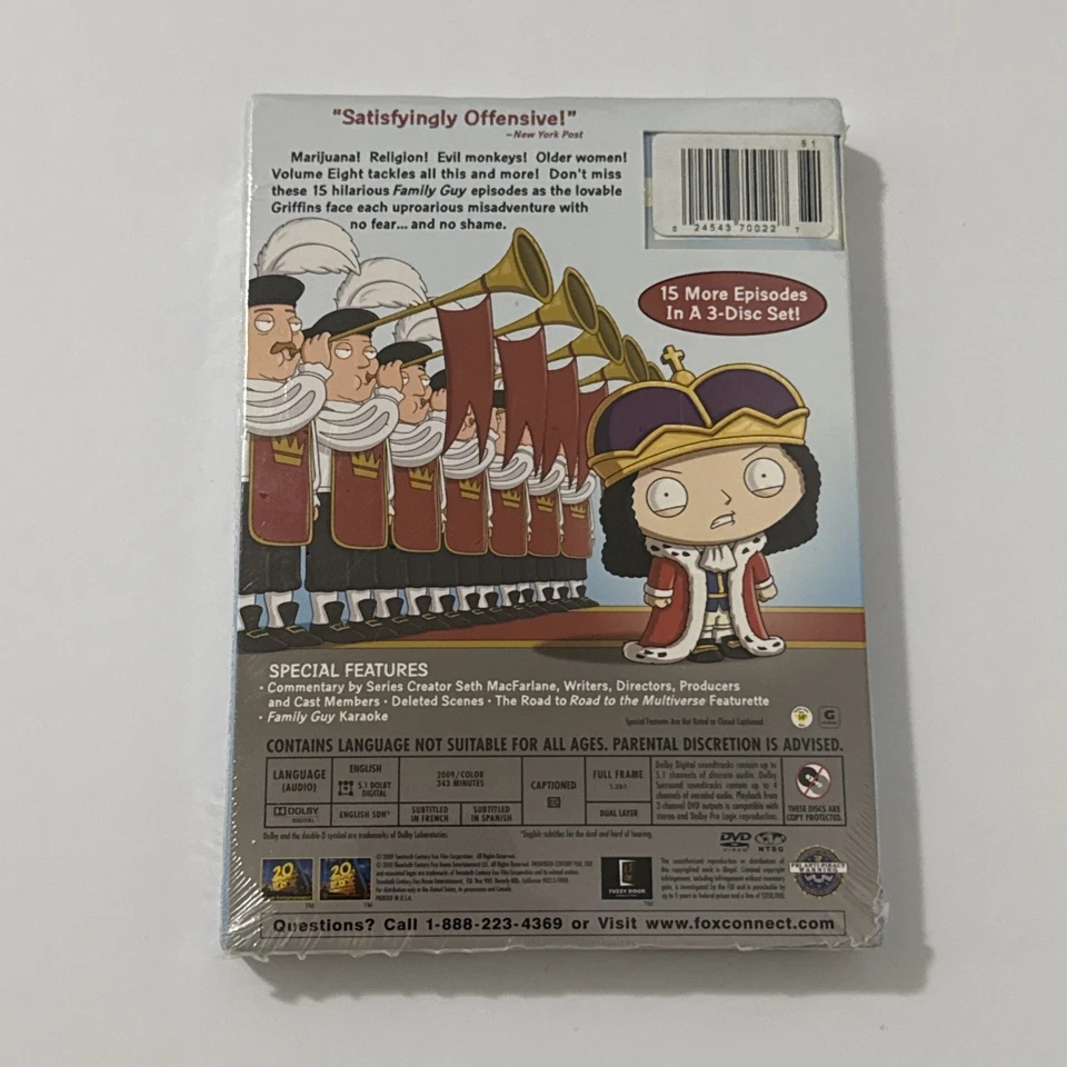 Family Guy Volume 8 Uncensored Version With Bonus Disc - Target Exclusive - New - Image 3 of 4