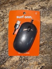 Surf Onn Optical Mouse Scroll Wheel 3-Button Black 6' USB Wired Plug Play