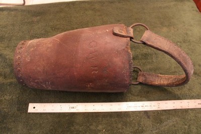 Fire fighting memorabilia riveted leather bucket