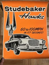 Vintage 1960’s Studebaker Hawk Advertising Poster 14x18 Excellent Condition