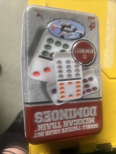 Nuevo Juego DOMINOES - RMS int. En lata original - pepitas de colores 28 dominó - Imagen 10 de 17