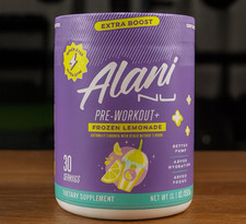 Alani Nu Pre Workout Powder Frozen Lemonade, Extra Boost, Sugar free Exp: 04/26