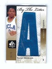 2011-12 SP Authentic Russell Westbrook UCLA By The Letter Auto 16/75