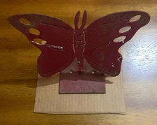 Vintage 1985 Handmade Steel Metal Butterfly Garden Sculpture Yard Art Decor: USA