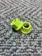 Bmx Axle Nuts 26 TPI for 14mm Axles Day Glow Yellow Mid School Bmx Set of 4