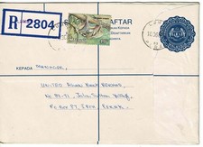 Malaysia 1985 Postal Stationery Registered Envelope used Ganzsache Perak