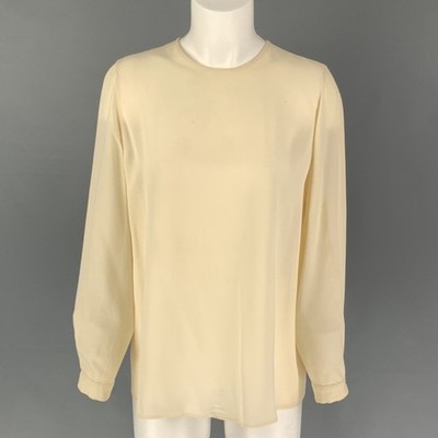 Giorgio Armani Größe 10 Creme Seidenbluse