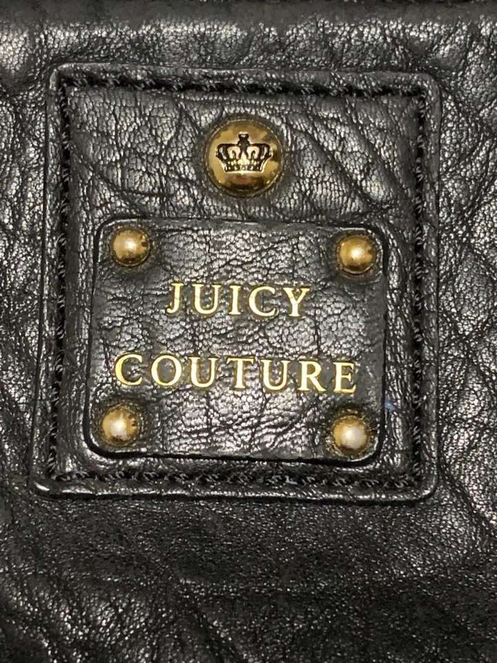 Bolso de mano Juicy Couture negro de cuero genuino con herrajes dorados de colección Foto 4 de 4