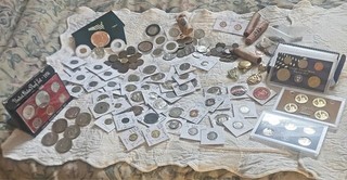 Enorme lotto monete e cassetto spazzatura! Monete Proof anni 1850 in poi. Rotoli di grano metà!