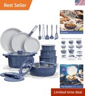Ceramic Cookware Set Nonstick Pots Pans Teflon Detachable Handles Kitchen