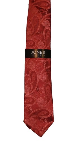 Jones New York Men Jones New York Silk Tie Men’s 59” Copper Blue Paisley Designer Wide Tie NWT main image 1