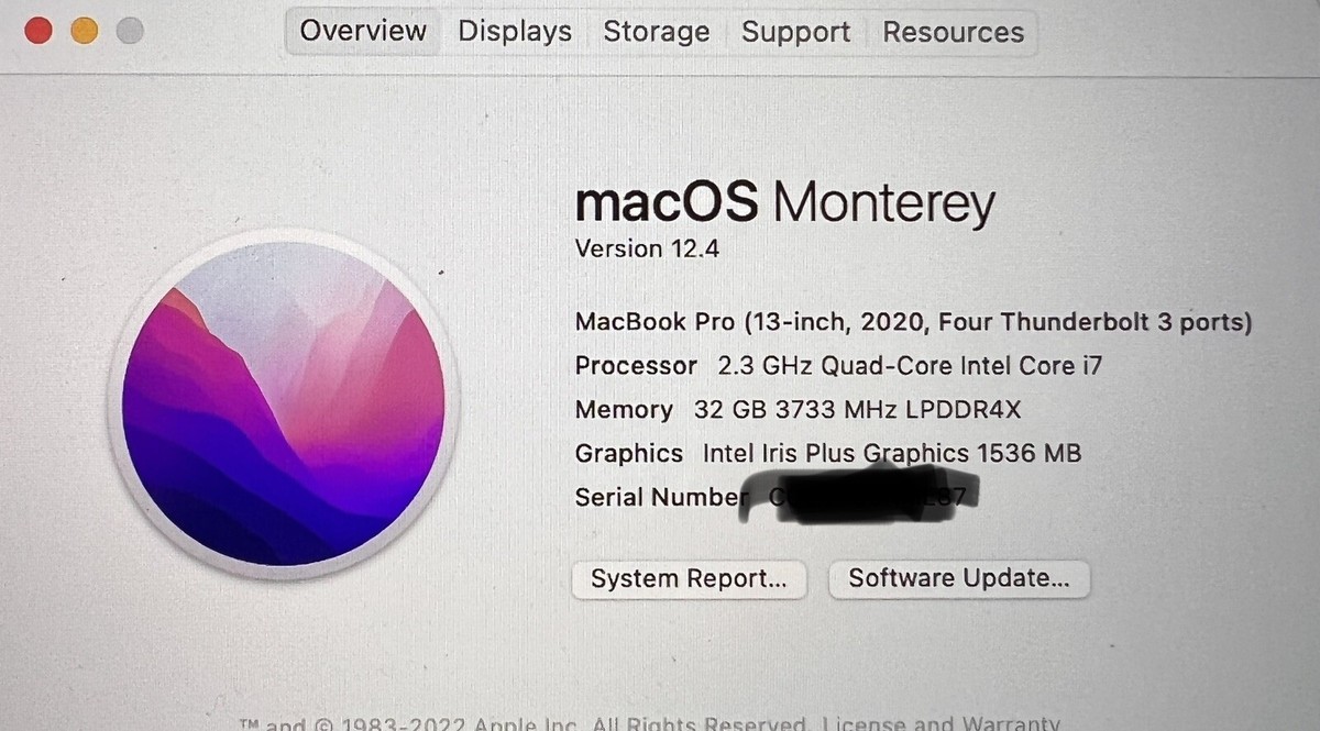 Apple MacBook Pro 13in Laptop - 2020 i7, 32 GB ram, 512 SSD