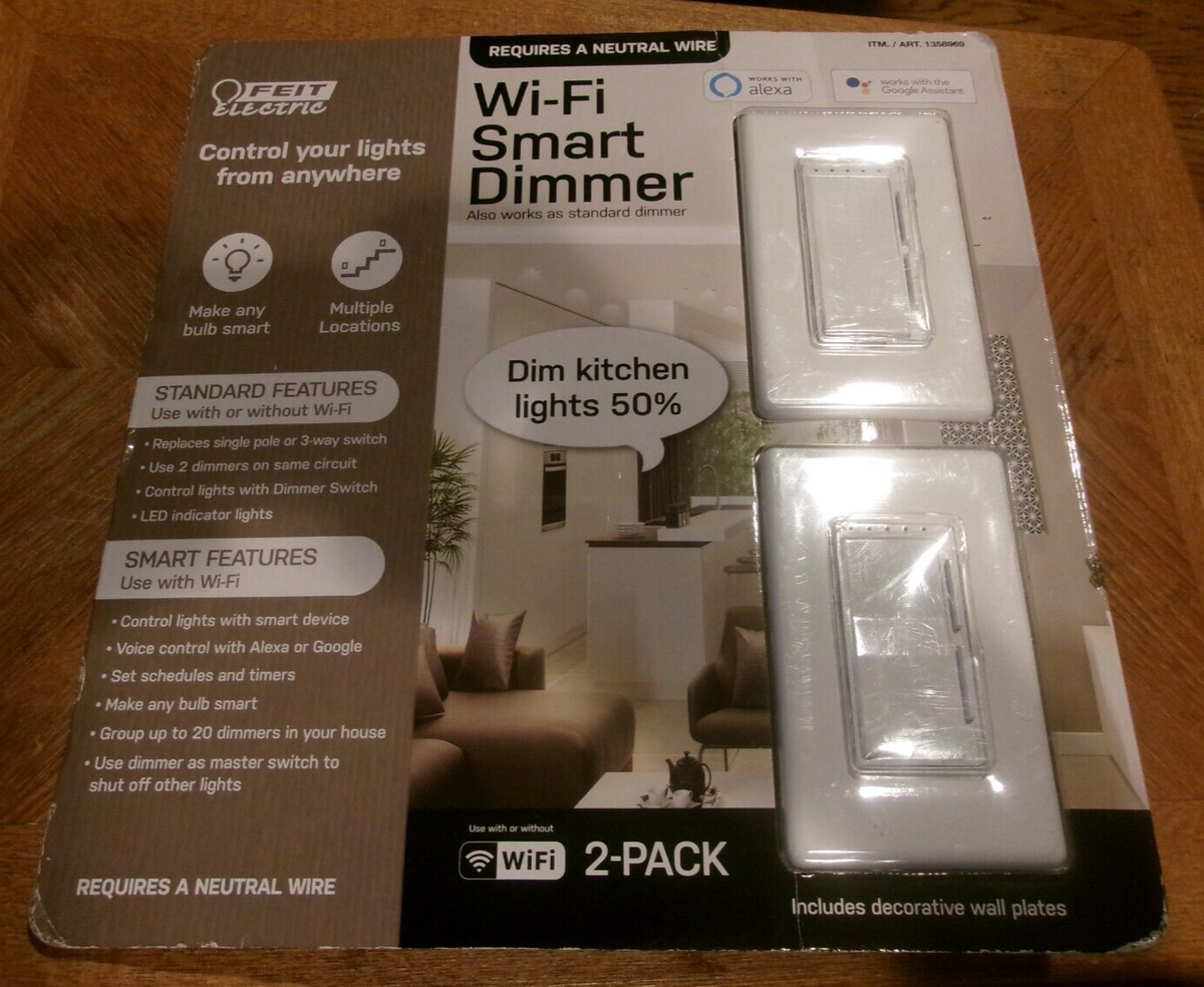 Feit Electric Wi-Fi Smart Dimmer 3-Way Switch Alexa Google