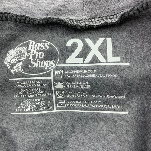 Bass Pro Shops Men's Pullover Hoodie Sweatshirt Gray • 2XL - Picture 3 of 6