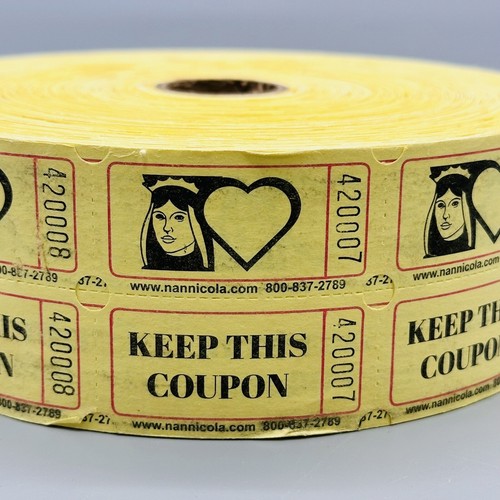 2000 Yellow Raffle Tickets Double Stub Roll Split the Pot 50/50 Queen of Hearts - Picture 3 of 4