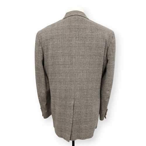LANDS END mens brown plaid CAMEL HAIR & WOOL sport coat suit jacket blazer 46 L - Picture 4 of 14
