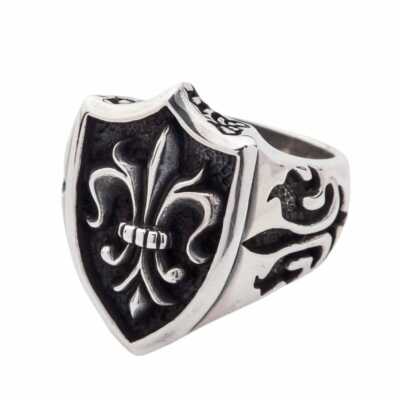 Sterling Silver Gothic Fleur De Lis Ring - Main Image
