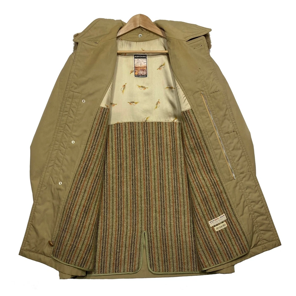 Abrigo Chaqueta con Capucha Caqui Vintage Años 70 Para Hombre Mighty Mac Out O' Gloucester Talla 42R Foto 2 de 4