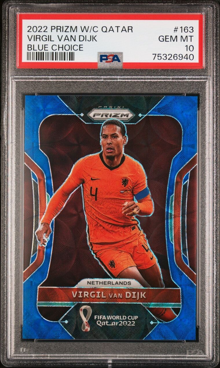 2022 Prizm World Cup Virgil Van Dijk #163 Choice Blue Prizm /135 Netherlands