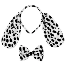 Dalmatian Ears Headband & Bow Tie Costume Set - Halloween Party Accessory Kit