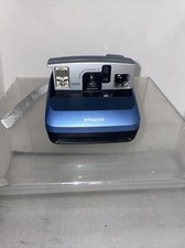 Polaroid One600 Blue Instant Film Flash Camera 100mm Auto Focus Range 3 Ft As Is