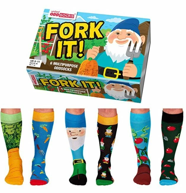 United Oddsocks Fork It Gardening Themed Men's Socks - Men`s Novelty Socks
