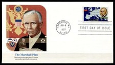 50 Jahre Marshallplan. General  George Marshall (1880-1959). FDC(1). USA 1997