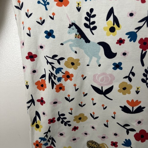 Hanna Andersson Pajama Top 100% Organic Cotton 140 10 Floral Fox Unicorn - Picture 4 of 8