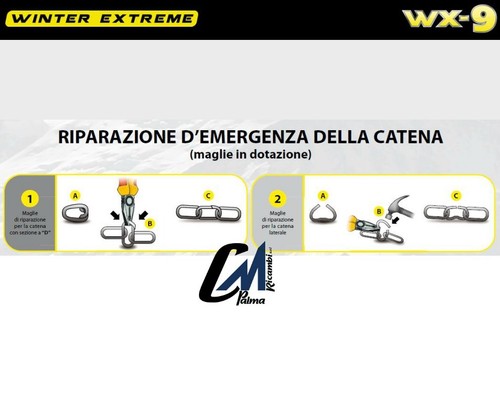 GR. 14 CATENE DA NEVE 9mm LAMPA WX-9 misura gomme 225/55-19 245/45-19 245/40-20 - Foto 12 di 12