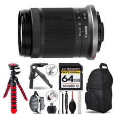 Canon RF-S 18-150mm f/3.5-6.3 STM Lens Tripod Backpack -64GB Accessory Bundle