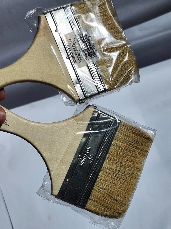 Linzer 4 pulgadas pincel de virutas planas cerdas naturales Foto 3 de 3