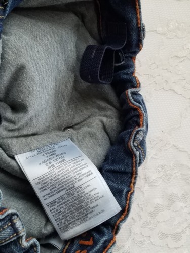 Gap Baby Boys Cotton Denim Jeans Dark Wash 4 Toddler Lined Adjustable Waist - Picture 7 of 7