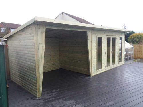 SUMMER HOUSE HOT TUB COMBI PRESSURE TREATED HEAVY DUTY GARDEN ROOM OUTDOOR SPA - Picture 4 of 11