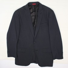 John Varvatos USA Dwell Mens Sport Coat 38R Gray Plaid Peak Lapel Jacket