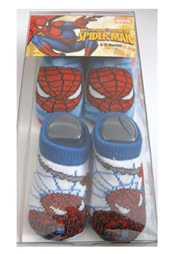 Marvel Spiderman Socks for Babies 0 - 12 Months 2-Pair